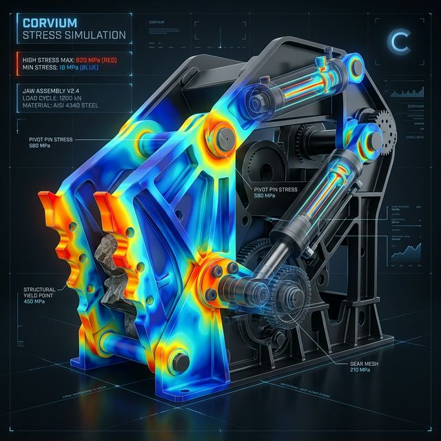 Excavator Bucket Stress Heatmap